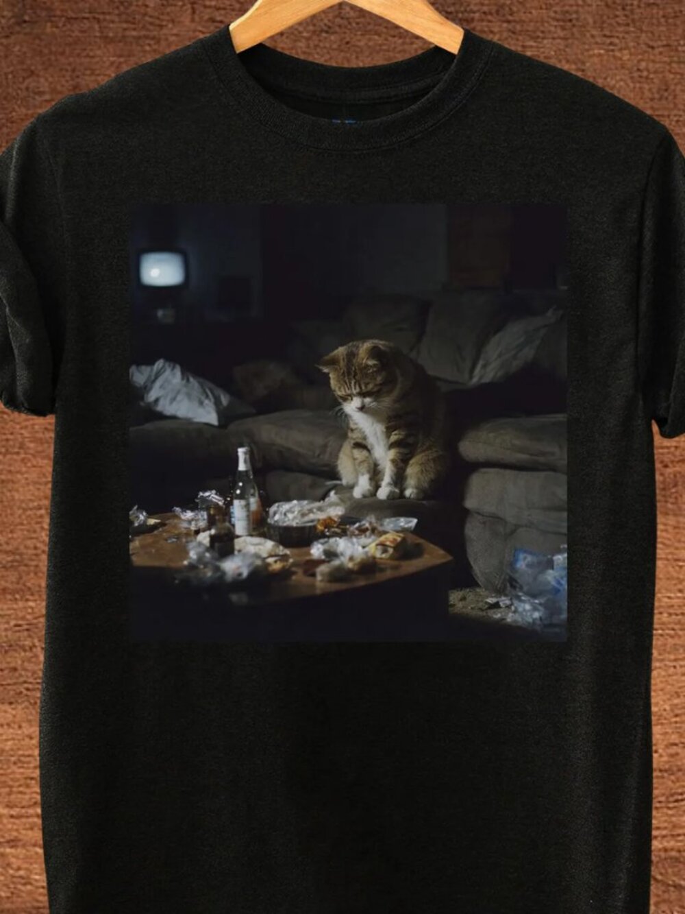 Funny Sad Cat Retro Shirt, Depressed Cat Meme Shirt